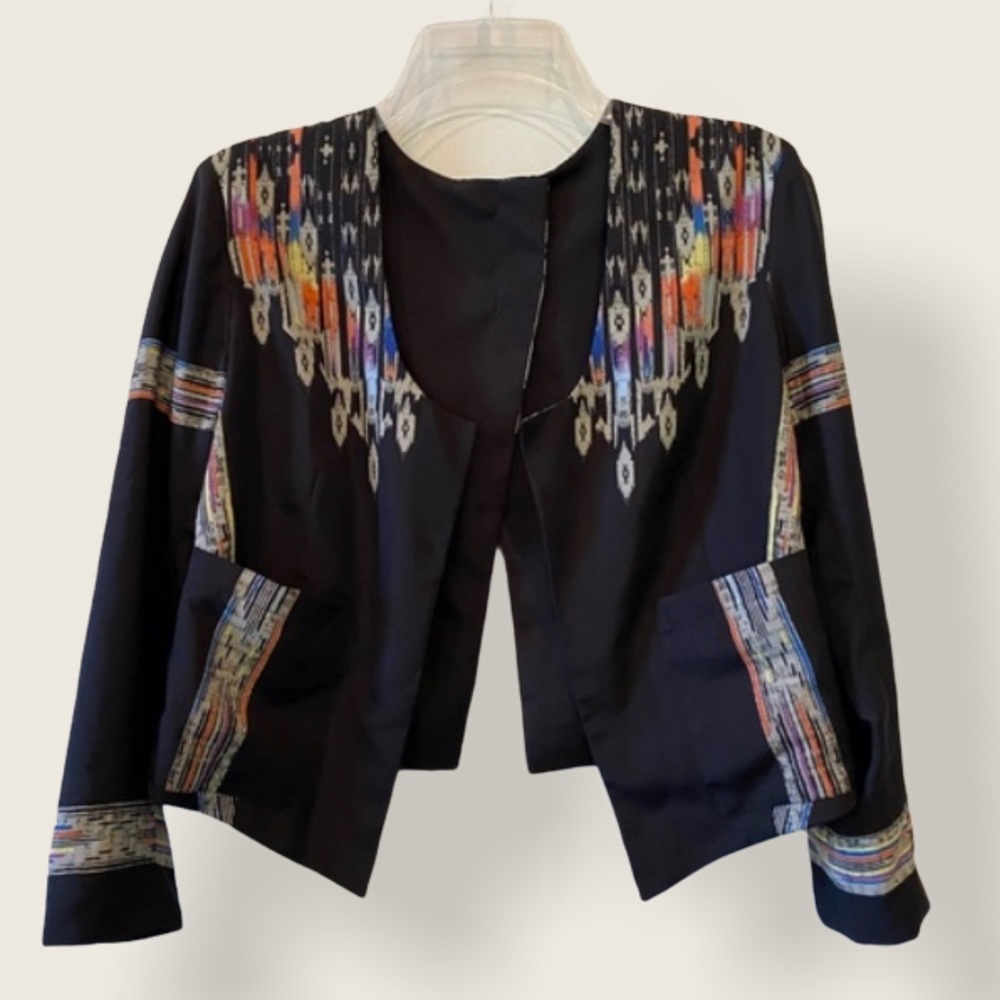 Kenneth Cole Reversible Tribal Print Jacket Sz XS